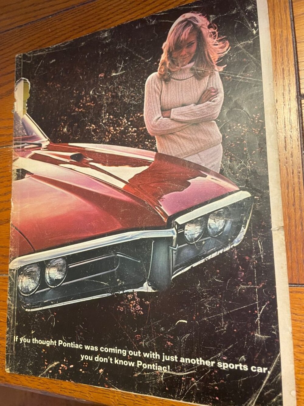 Vintage 1960s Pontiac Sports Car Advertising Brochure With Iconic Design 13x10 I